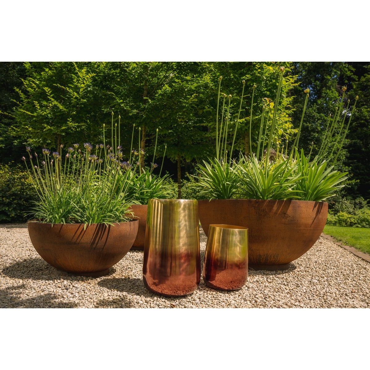 Brass Planter XL – Two Tone Decorative Plant Pot for Living Room
