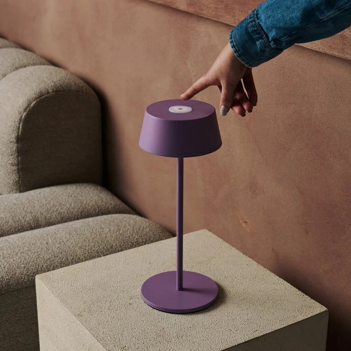 Cordless Table Lamp – Violet Rechargeable Dimmable LED Lamp
