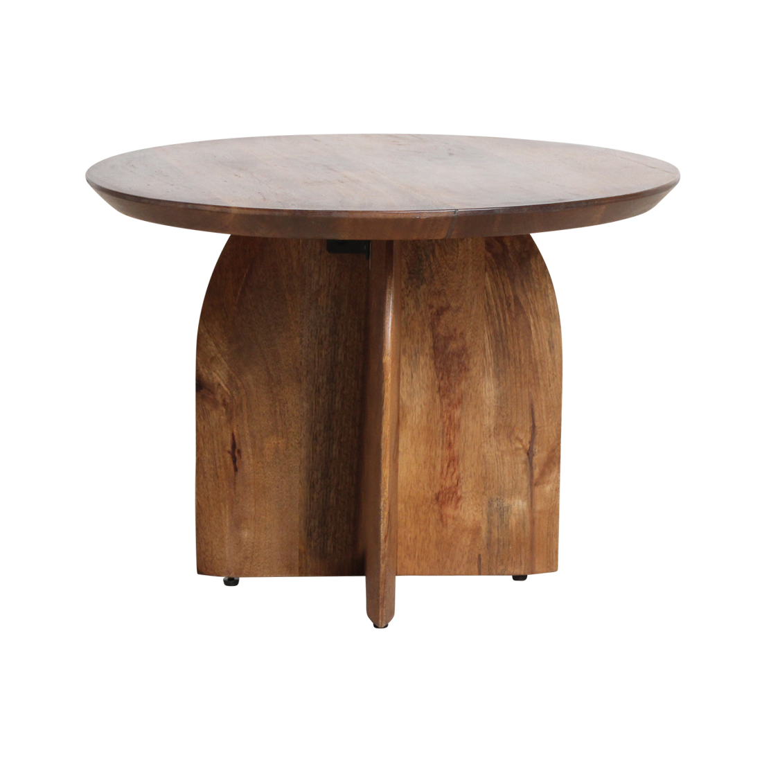Mango Wood Side Table - Round Accent Table, 55 cm