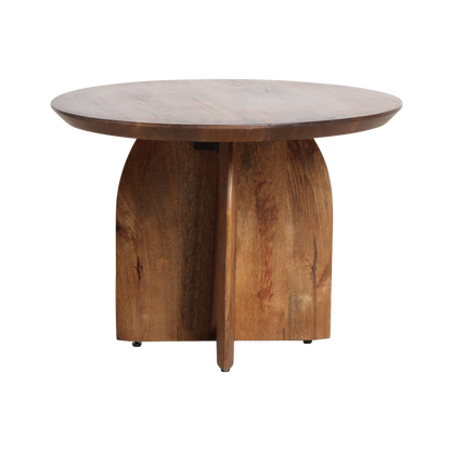 Mango Wood Side Table - Round Accent Table, 55 cm