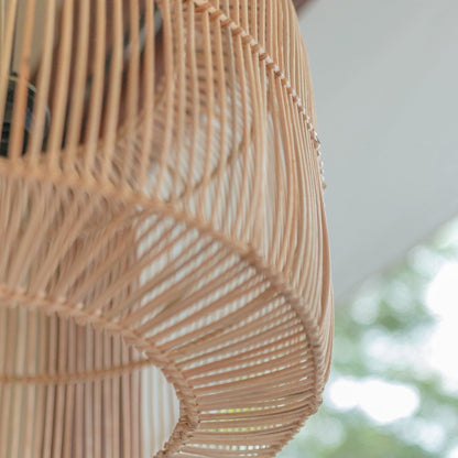 Rattan Pendant Light Boho Handcrafted Lamp – Natural Finish, 40-50cm