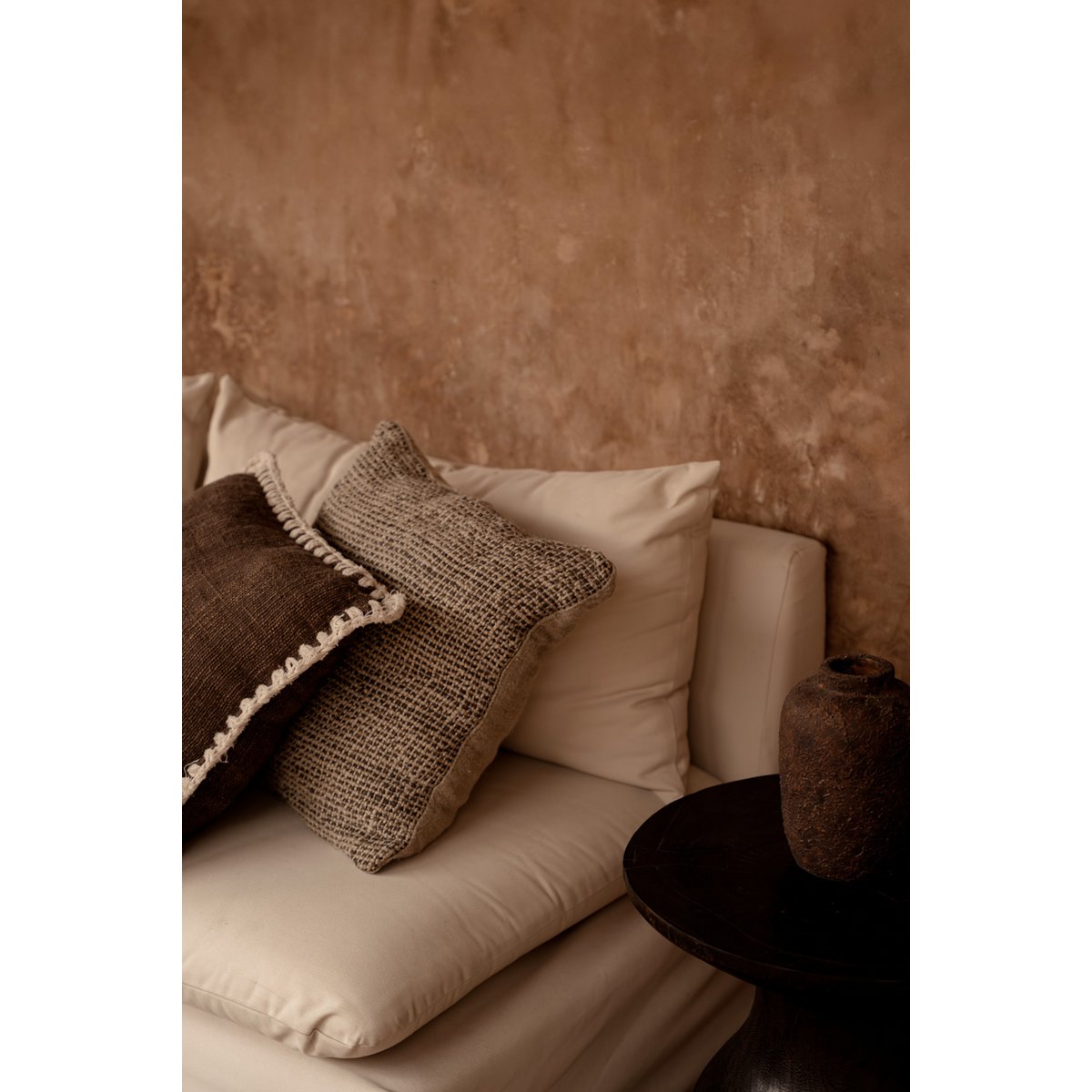 Linen Pillow Cover - The Linen Grain Black Natural