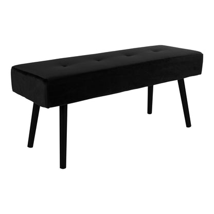 Sitzbank Skiby - Schwarz, Samt, 100x35x44cm