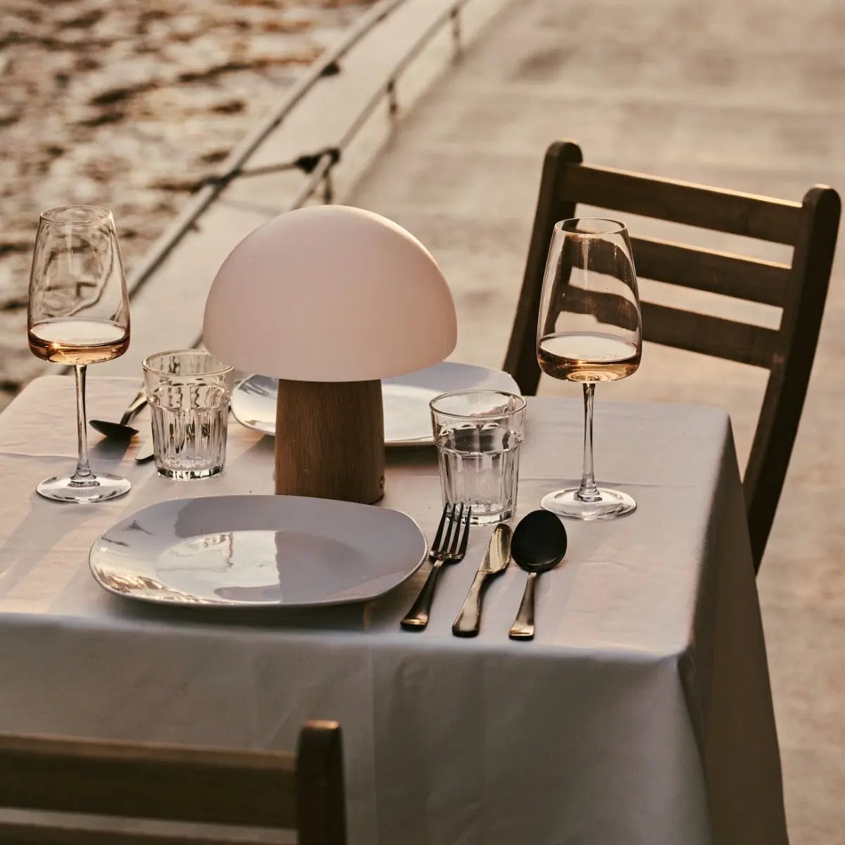 Cordless Table Lamp - Light Brown Dimmable Accent Lamp
