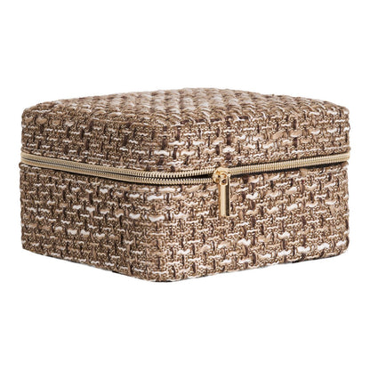 Woven Jewelry Box – Brown Bohemian Style, Small 11cm Marrakech Box