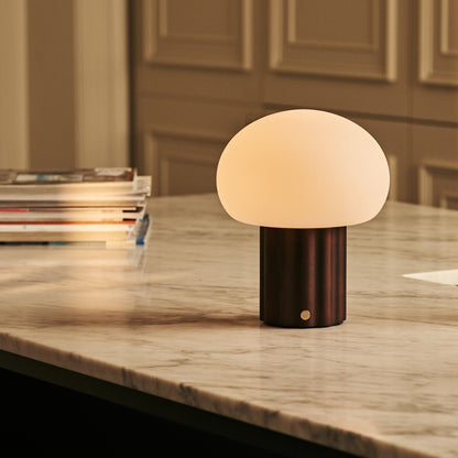 Jord Dark Brown Rechargeable Table Lamp | Cordless, Unique & Up to 100 Hours of Light
