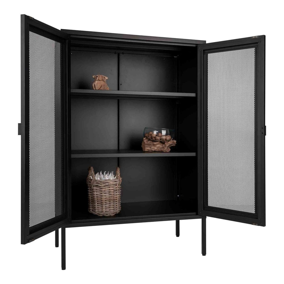 Black Steel Display Cabinet - Modern Industrial Style - 80x40x120 cm