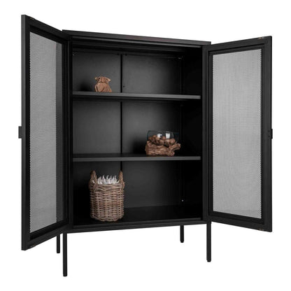 Black Steel Display Cabinet - Modern Industrial Style - 80x40x120 cm