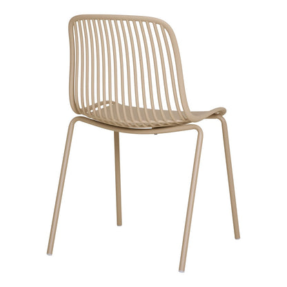 Branson Garden Chair - Sand, Stackable, 55x46.5x82 cm - Set of 4