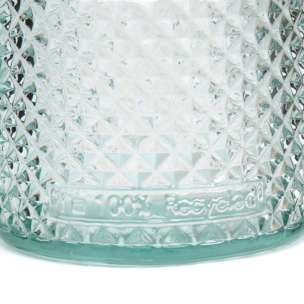 Diamond Cut Cocktail Glass - Medium Blue Recycled Zuanshí Glass