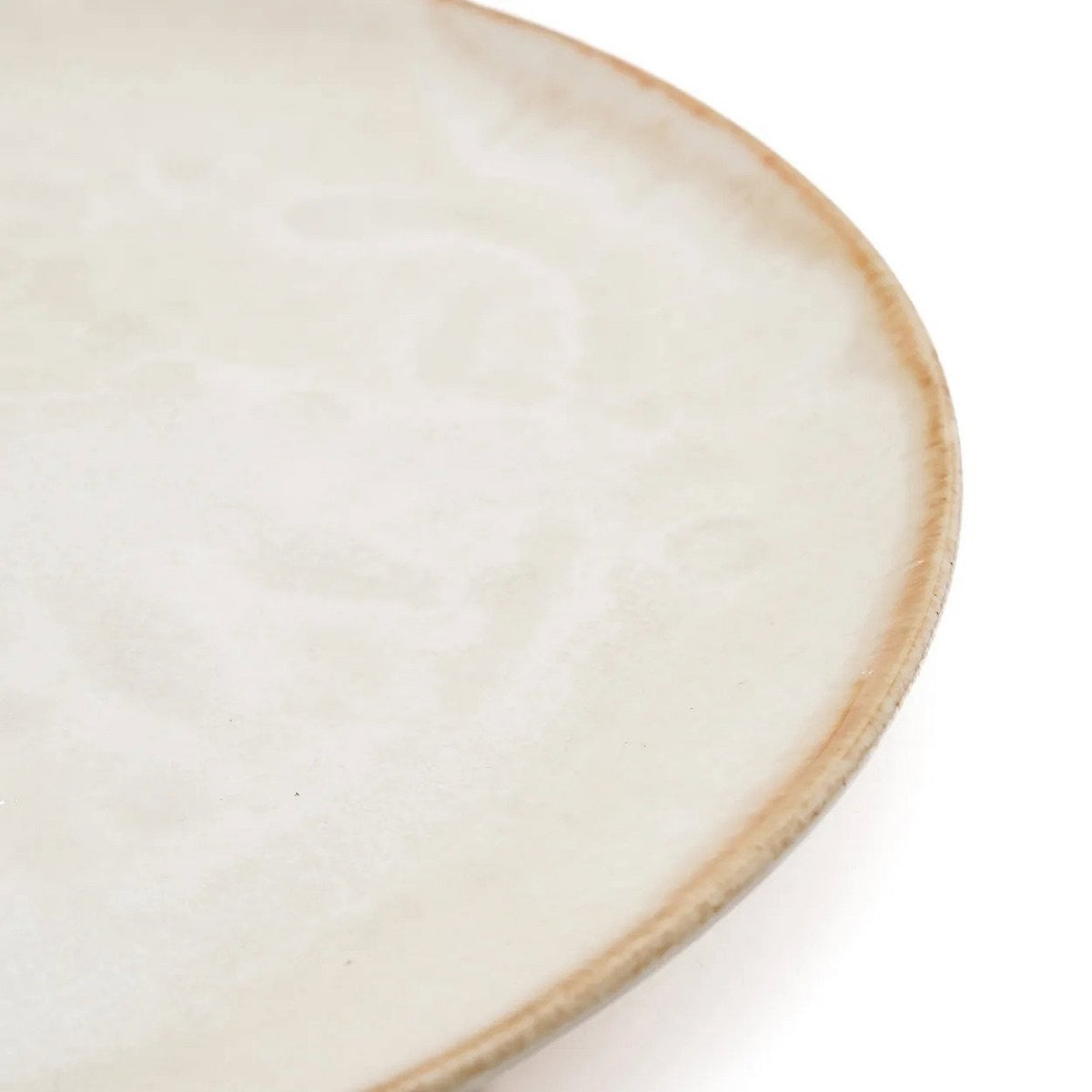 Ceramic Salad Plate - White & Gold Accent, Portuguese Design
