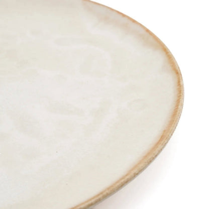 Ceramic Salad Plate - White & Gold Accent, Portuguese Design