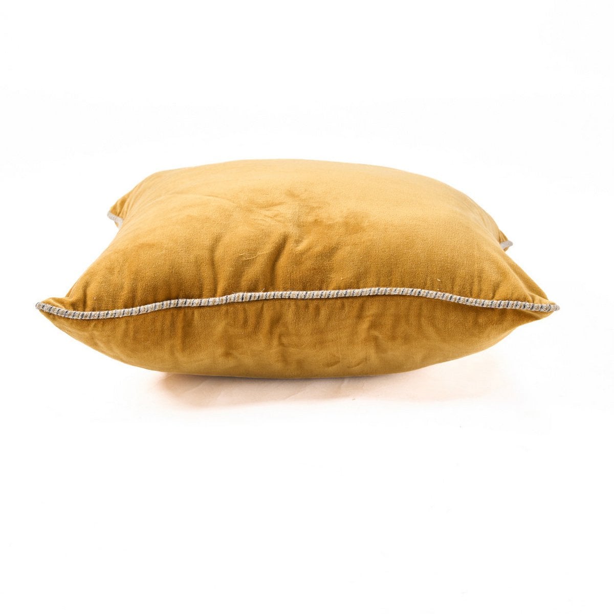Velvet Cushion Cover - Mustard Yellow Decorative Pillow - 50x50