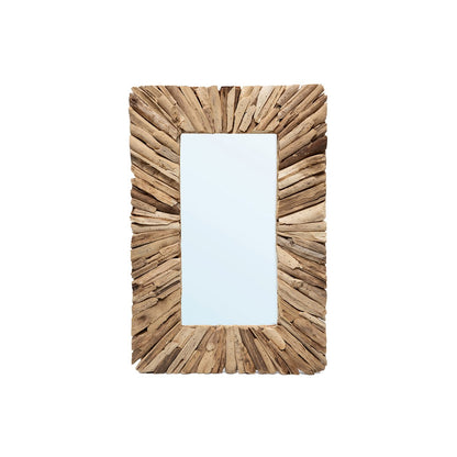 Driftwood Framed Wall Mirror - Natural Coastal Decor - Medium
