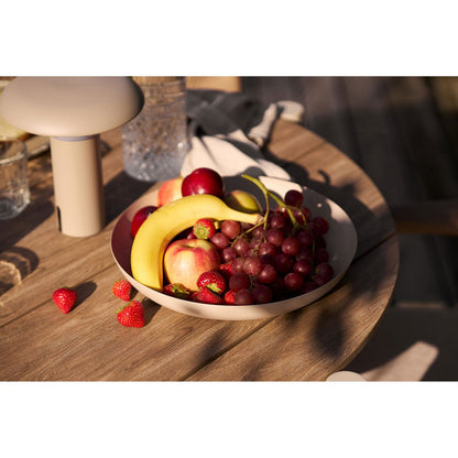 Metal Serving Tray - Beige Accent Tray, 30cm Diameter