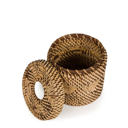 Rattan Tissue Box Cover - Natural Brown