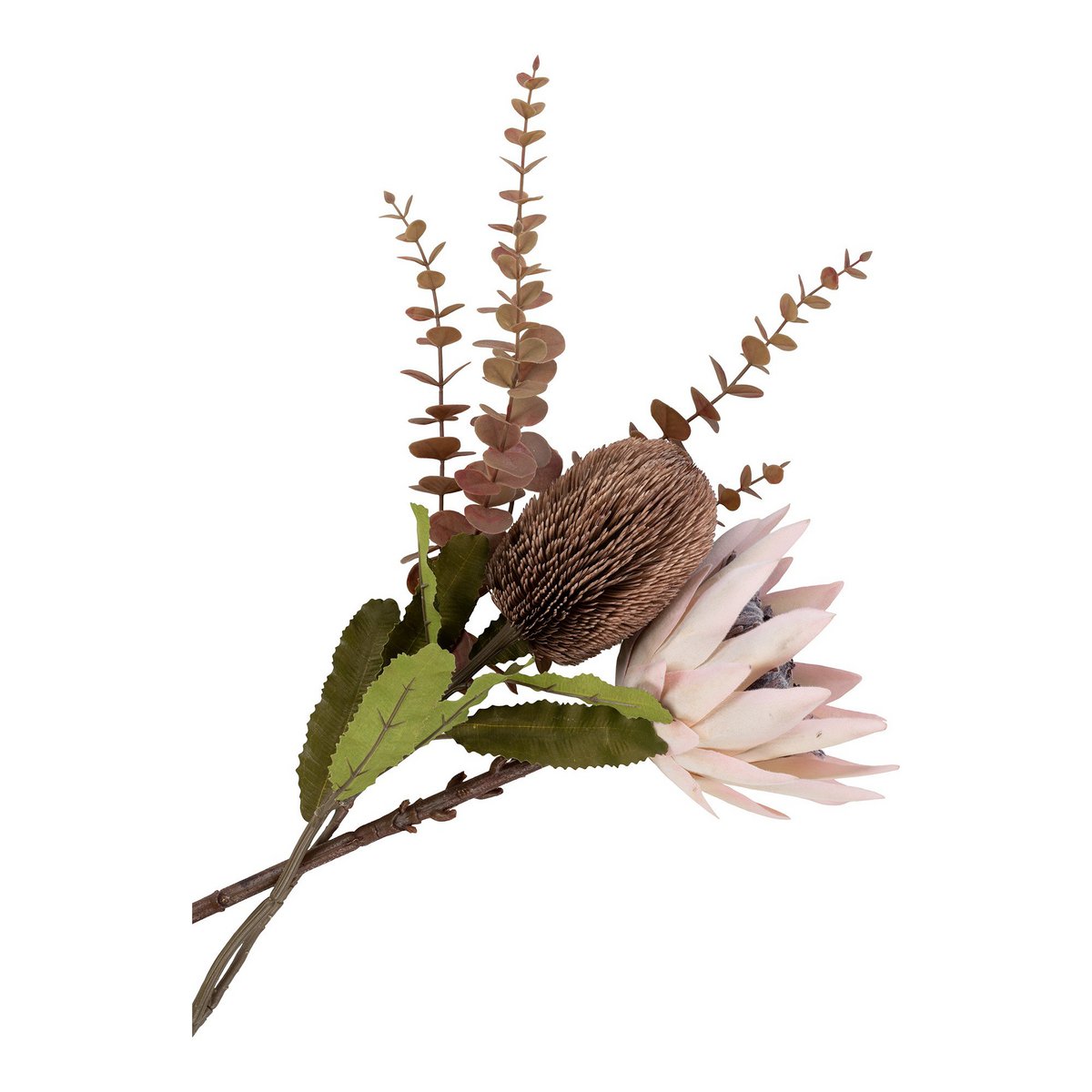Königs-Protea-Strauß – Künstliche Blumen, Bordeaux-Mix, 65 cm