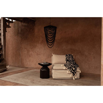 Wooden Bead Chandelier - Black - Large