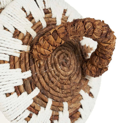 Banana Leaf Storage Basket - Natural White Woven Basket - Small