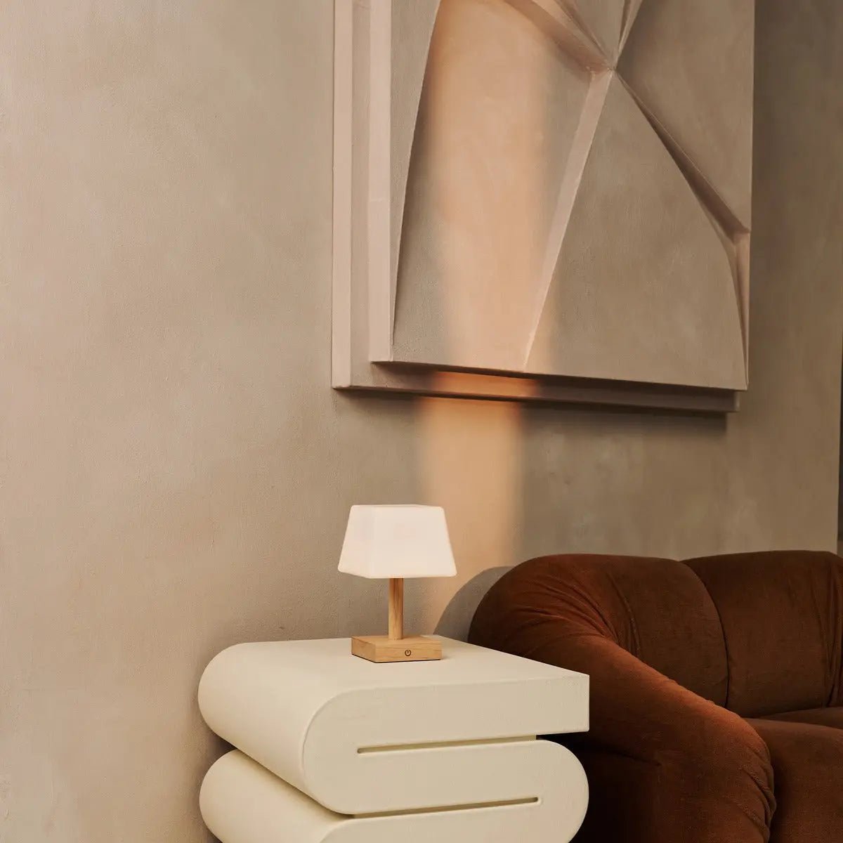 Tommy Light Brown Wooden Table Lamp | 3 Light Modes, Elegant & Sustainable