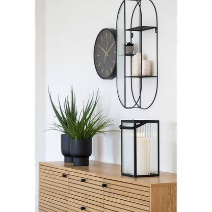 Metal and Glass Lantern Black Almonte