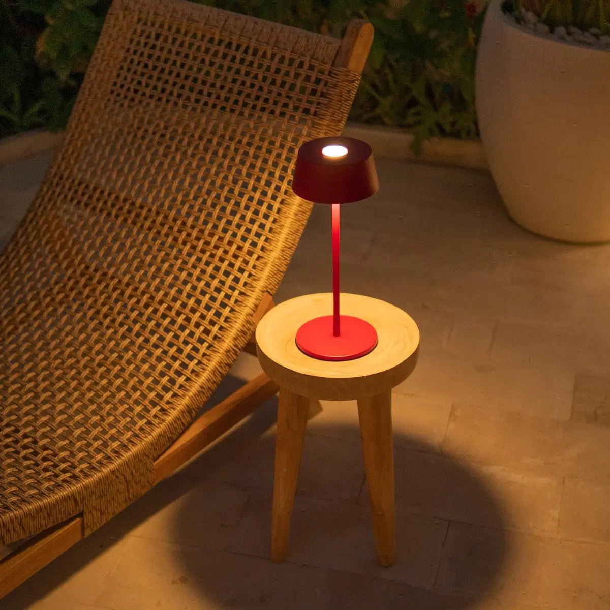 Hugo Berry Red Rechargeable Table Lamp | Dimmable, Stylish & Cordless