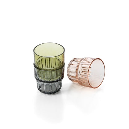 Green Faceted Glass Tumbler - Sustainable Drinkware for Home & Bar