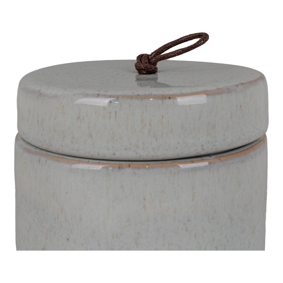 Stoneware Jar - Grey Rustic Storage Container, Ø10.5x10cm
