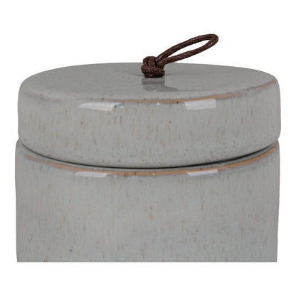 Stoneware Jar - Grey Rustic Storage Container, Ø10.5x10cm