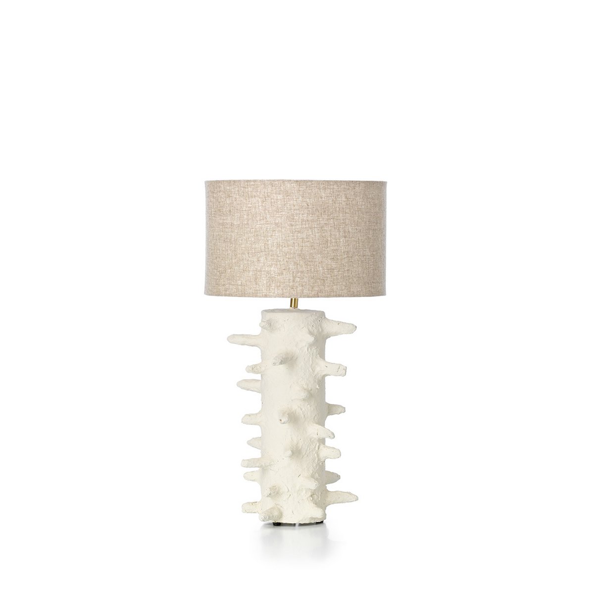 Papier-Mâché Table Lamp – White Spiked Accent Lighting, Medium