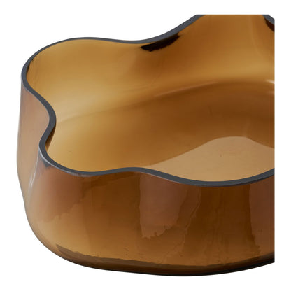 Glass Tray - Smoked Brown Decorative Tray, 29.5x24x7 cm
