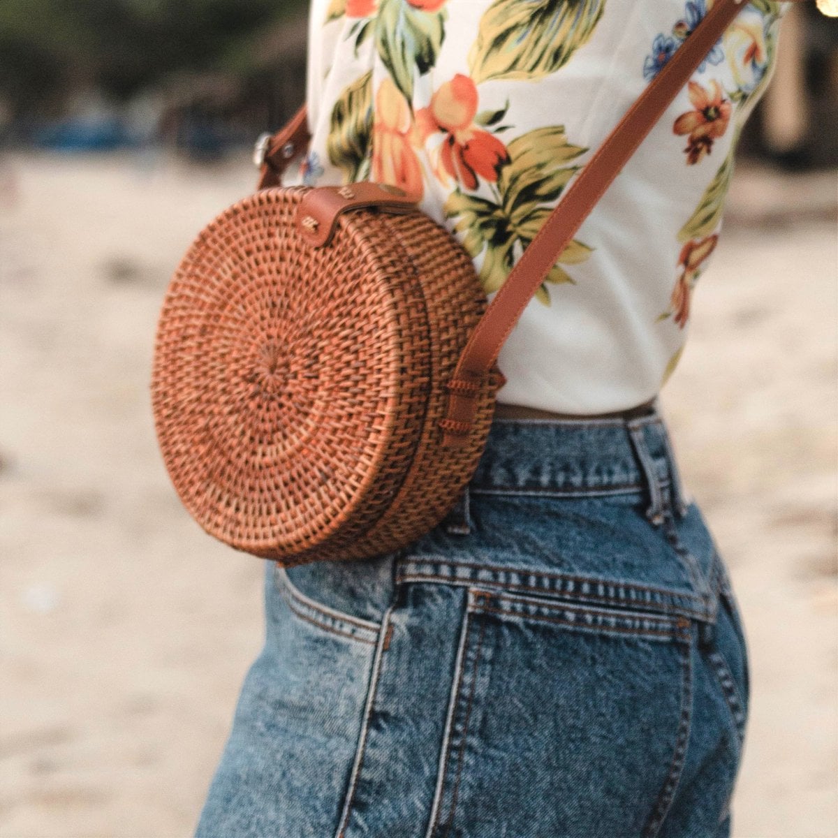 Bolso Bandolera | Bali Bag SENJA (marrón) Hecho de Ratán
