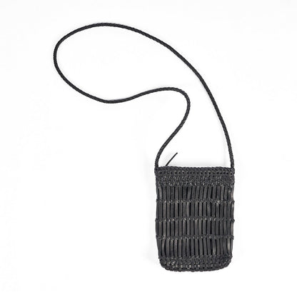 Leather Crossbody Bag - Black
