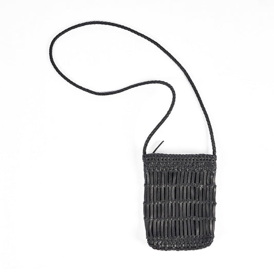 Leather Crossbody Bag - Black
