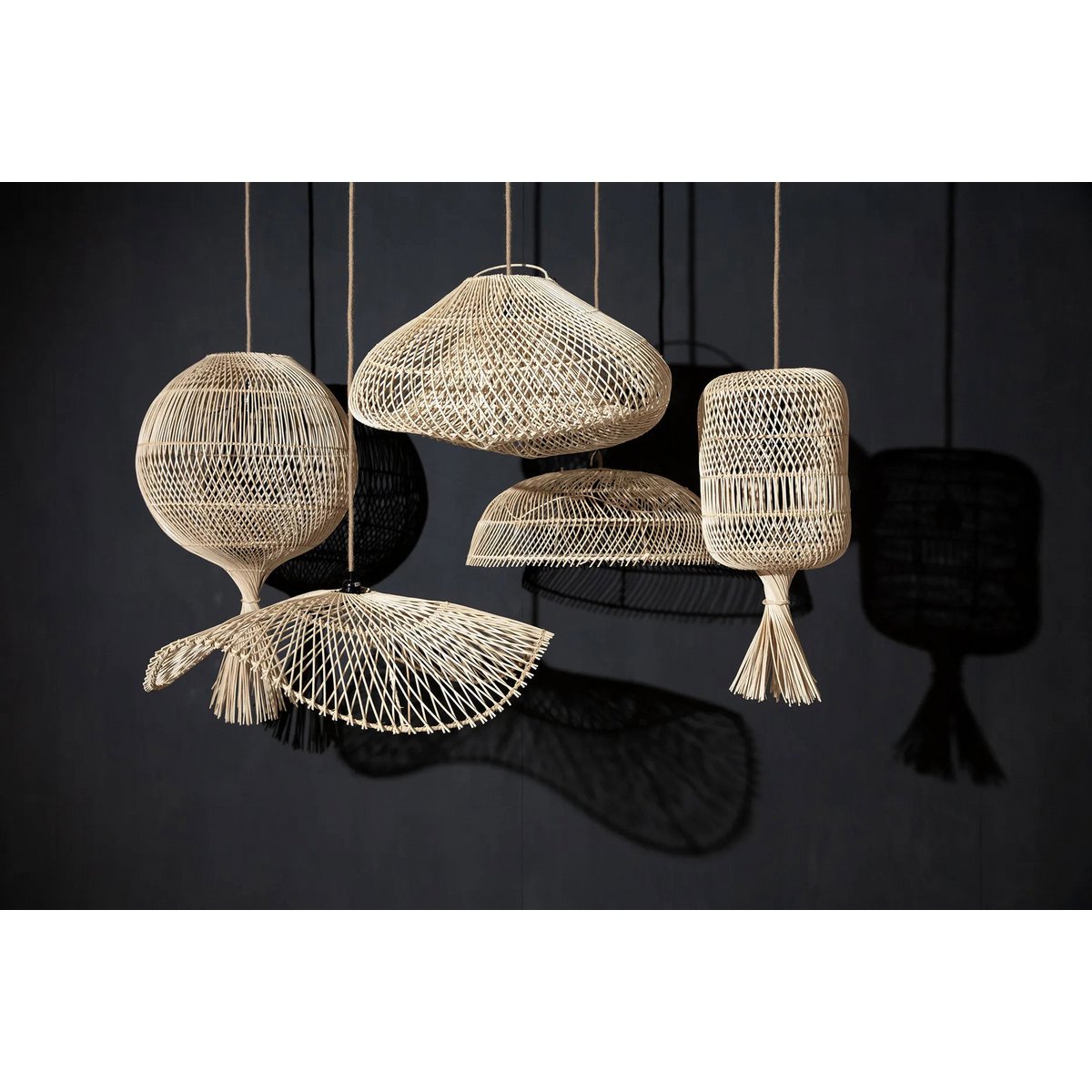 Rattan Pendant Light - Natural Cloud Design - Medium