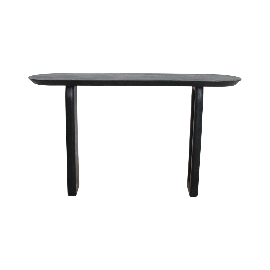 Mango Wood Console Table - Black Bullnose Design