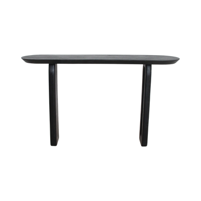 Mango Wood Console Table - Black Bullnose Design