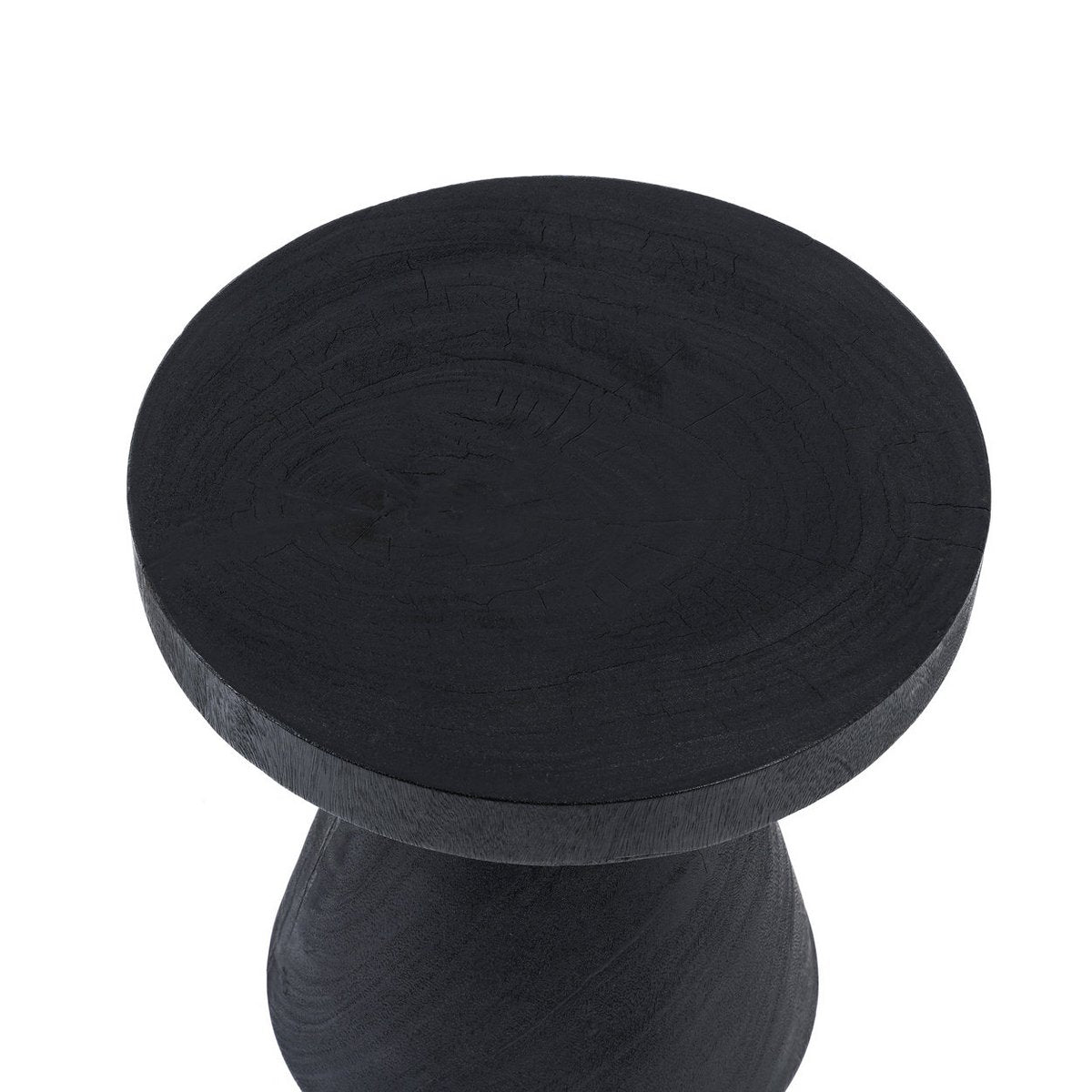 Suar Wood Side Table - Black Gravity Accent Table for Living Room