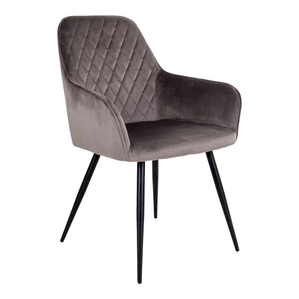 Harbo Dining Chair - Velvet, Steel, Light Brown - Set of 2
