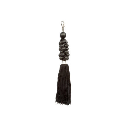 Wooden Bead Keychain - Black