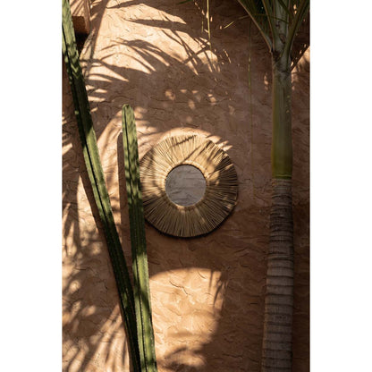 Natural Fiber Wall Mirror - Boho Alang Alang Grass Decor - Medium