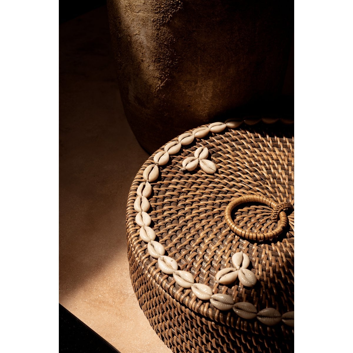 The Rattan Compartment Basket - Natural Brown