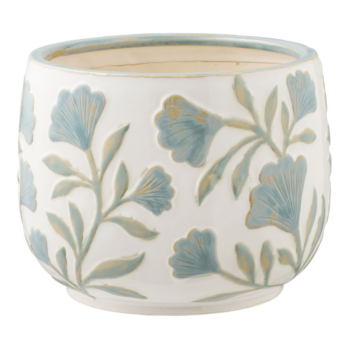 Ceramic Flower Pot - White Mix - 22.5 x 17.5 cm