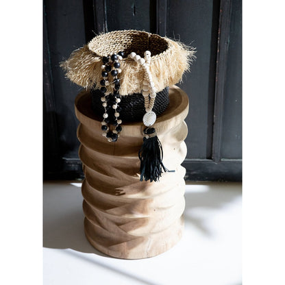 Shell and Wood Necklace - Lovina Natural Black