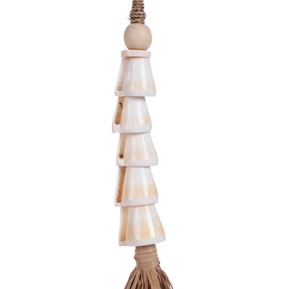 Seashell Tassel Wall Hanging - Natural White Coastal Decor