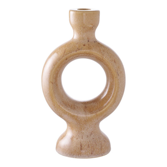 Candle Holder - Brown,  Ceramic, 13.5x8.8x23.5 cm