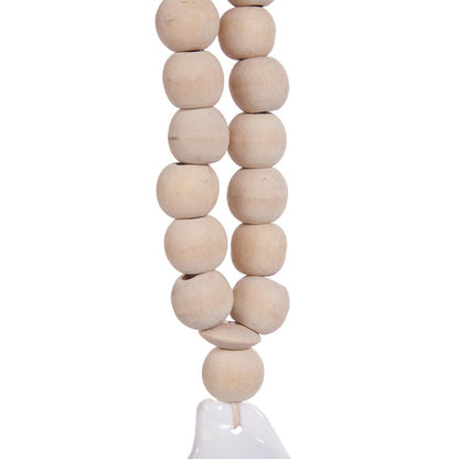Woven Shell Necklace - Natural Wood, Coastal Style, White