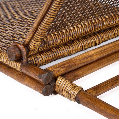 The Rattan Floor Lounger - Dark Walnut