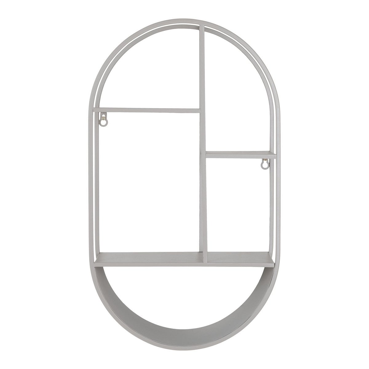 Feira Wall Shelf - Wall Shelf, oval, steel, cool grey, 35x15x60 cm