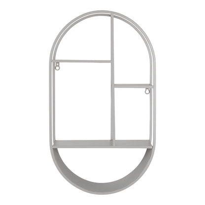 Feira Wall Shelf - Wall Shelf, oval, steel, cool grey, 35x15x60 cm